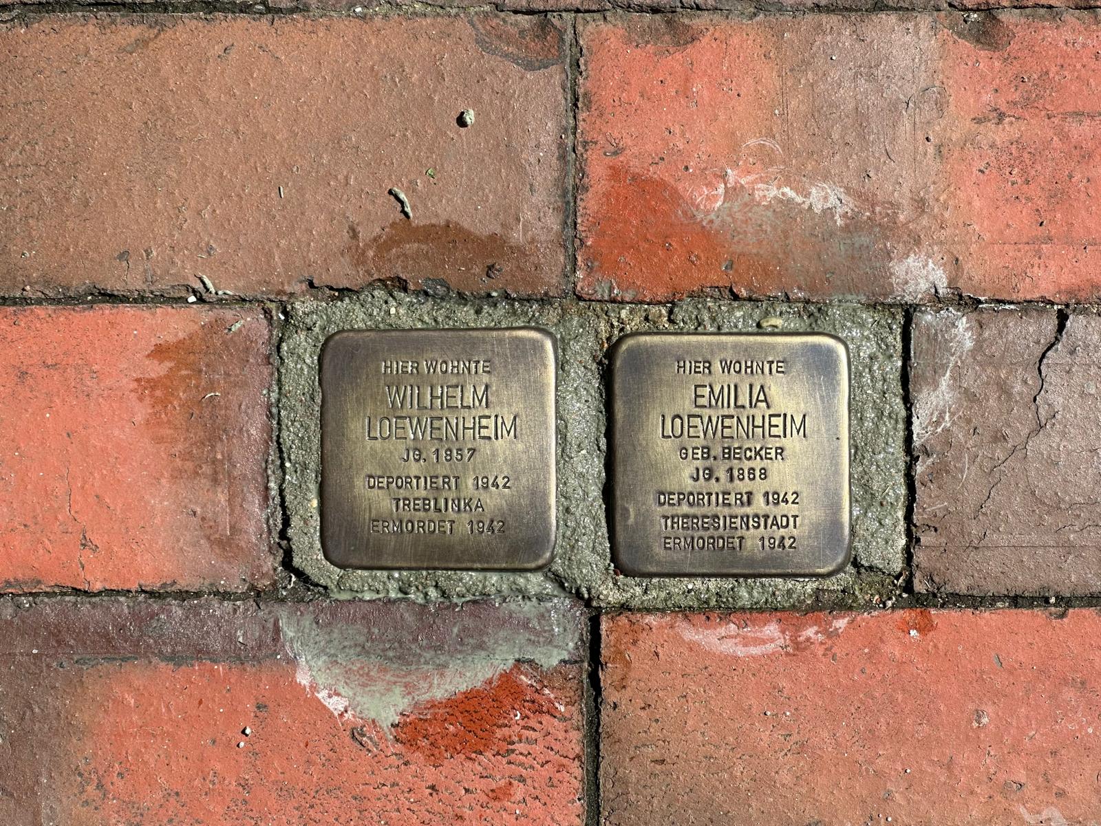 Foto: 2 Stolpersteine des Ehepaars Loewenheim Foto: 2 Stolpersteine des Ehepaars Loewenheim