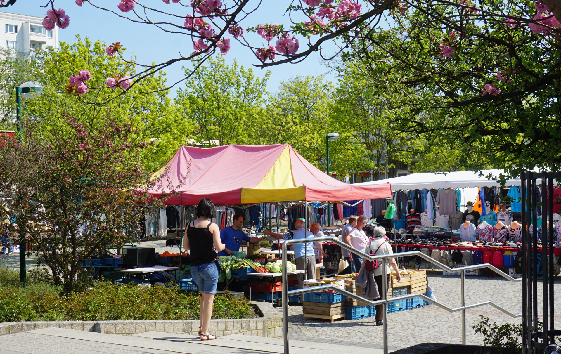 Foto: Marktstände auf dem Platz der Befreiung Foto: Marktstände auf dem Platz der Befreiung