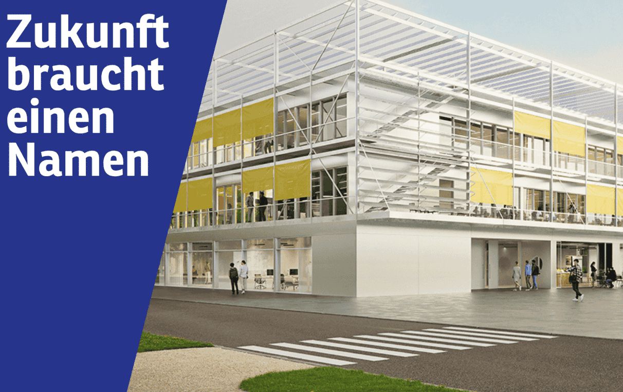 Das Service- und Transformationsgebäude ist als Planungszeichnung zu sehen.