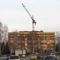 Foto vom 3. März 2014: Rückbau des Bettenhauses mit Kran Foto vom 3. März 2014: Rückbau des Bettenhauses mit Kran