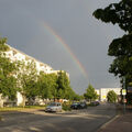 Foto vom 10. Juli 2014: Regenbogen über dem Julian-Marchlewski-Ring Foto vom 10. Juli 2014: Regenbogen über dem Julian-Marchlewski-Ring