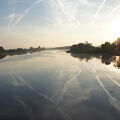 Foto vom 15. September 2014: Blick von der Stadtbrücke über Kanal und Morgenhimmel Foto vom 15. September 2014: Blick von der Stadtbrücke über Kanal und Morgenhimmel