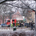 Foto vom 8. Februar 2013: Feuerwehr und Polizei stehen auf der Kreuzung Foto vom 8. Februar 2013: Feuerwehr und Polizei stehen auf der Kreuzung